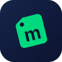 Logo de Moneia: una etiqueta de precio verde con la letra m